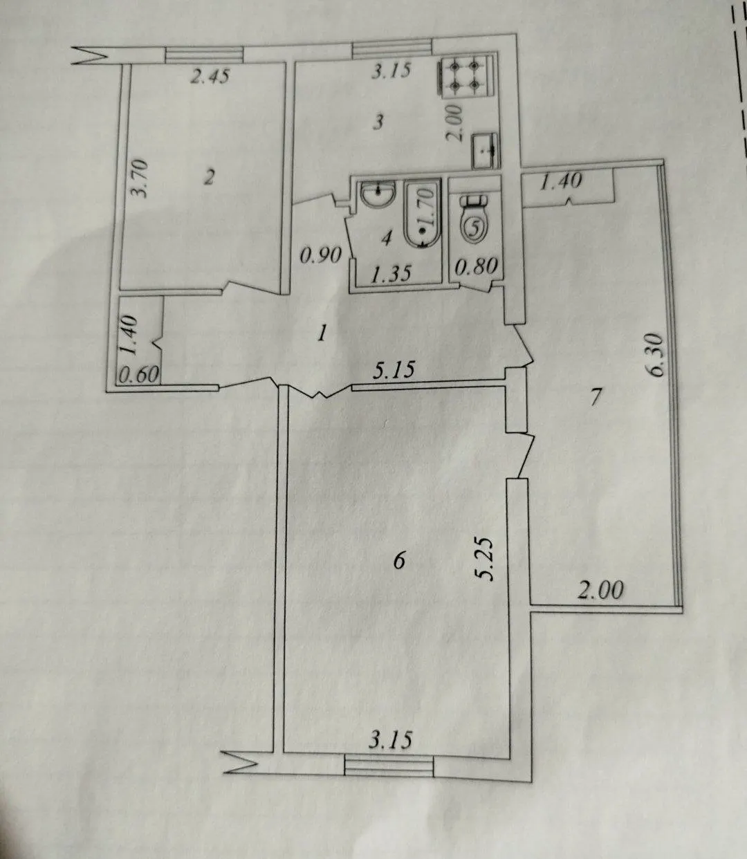 Сотилади 3 хонали квартира, 58 м², 4/5 қават — Мирзо Улуғбек тумани