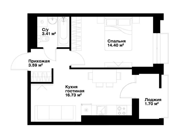 Продаётся 1-комнатная квартира, 41 м², 10/15 этаж — Мирабадский район