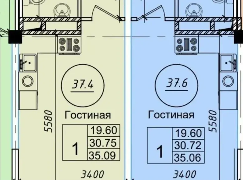 Сотилади 1 хонали квартира, 38 м², 7/9 қават — Мирзо Улуғбек тумани