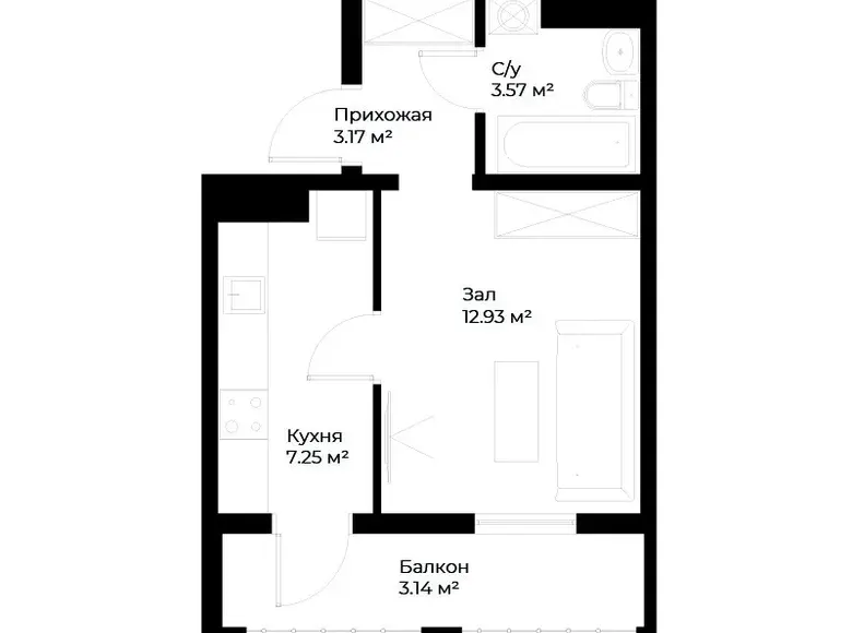 Продаётся 1-комнатная квартира, 30 м², 12/16 этаж — Мирабадский район
