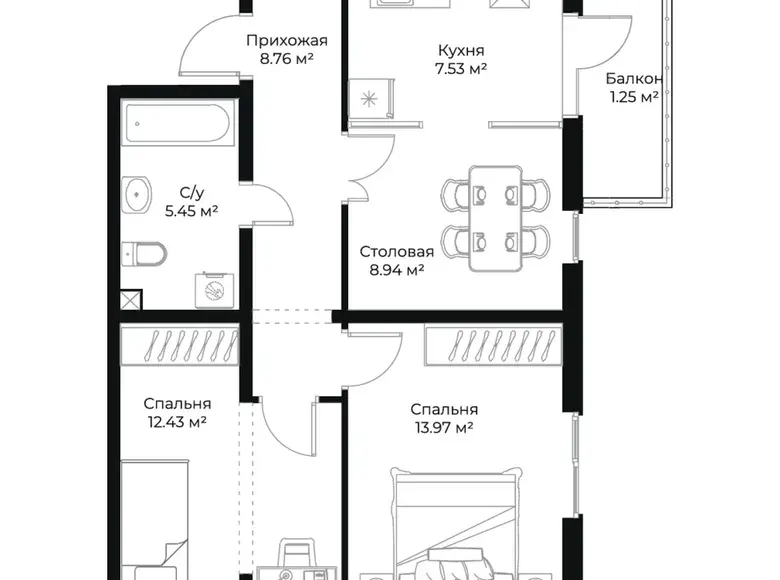 Сотилади 3 хонали квартира, 58 м², 2/16 қават — Яшнобод тумани