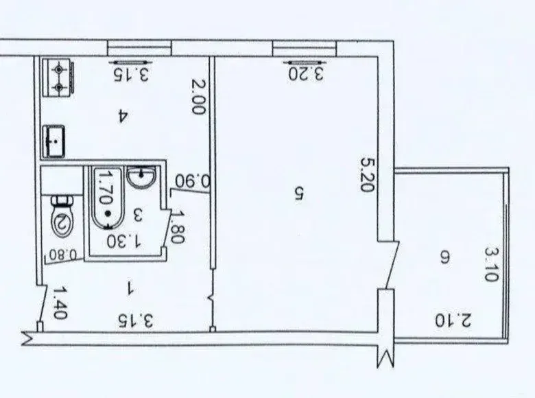 Сотилади 1 хонали квартира, 38 м², 2/5 қават — Мирзо Улуғбек тумани
