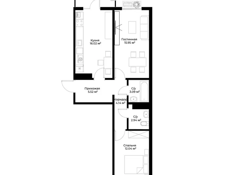 Сотилади 2 хонали квартира, 62 м², 14/15 қават — Олмазор тумани