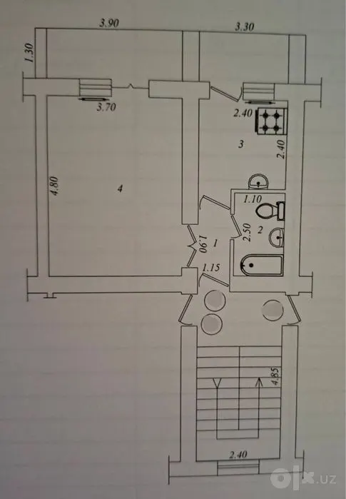 Сотилади 1 хонали квартира, 40 м², 2/4 қават — Миробод тумани