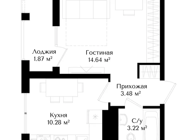 Сотилади 1 хонали квартира, 33 м², 11/16 қават — Яшнобод тумани