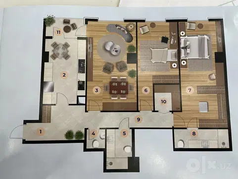 Сотилади 3 хонали квартира, 117 м², 12/23 қават — Мирзо Улуғбек тумани
