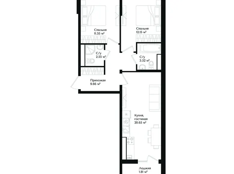 Сотилади 2 хонали квартира, 62 м², 9/16 қават — Яшнобод тумани